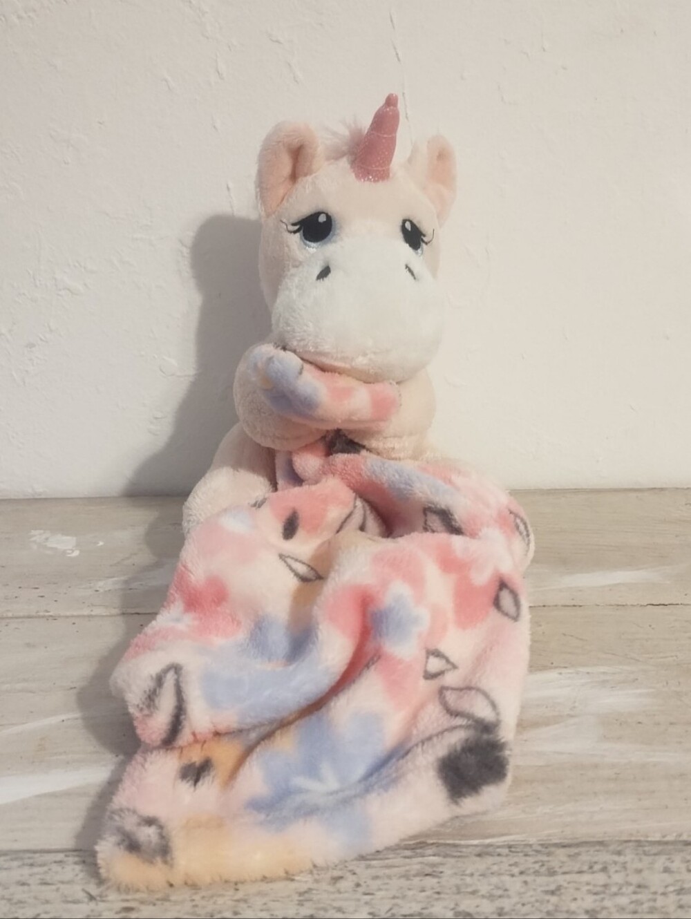 Little Beginnings Baby Unicorn Pink Floral Lovey Security Blanket Plush